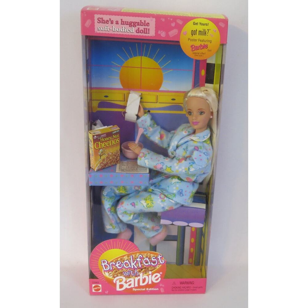 VINTAGE 1999 Breakfast With BARBIE 22965 Soft Bodied Doll  New In Box Caucasian